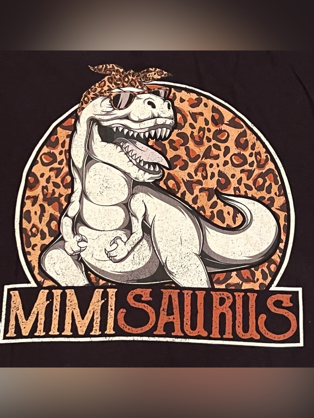 Mimisaurus T Rex Dinosaur Shirt Size 3X Black Short Sleeve Grandma Gift Tee F-6